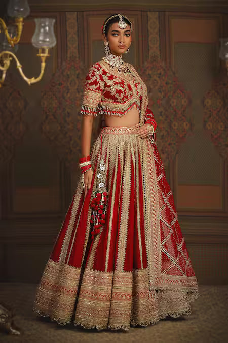 dori embroidered bridal lehenga set