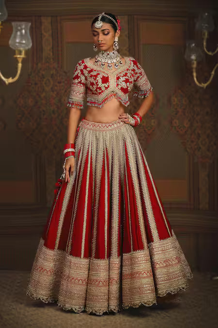 dori embroidered bridal lehenga set