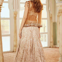 embroidered scallop jacket and lehenga set