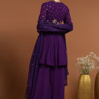 embroidered kurta sharara set