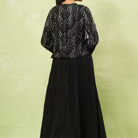 black sequin embroidered jacket lehenga set