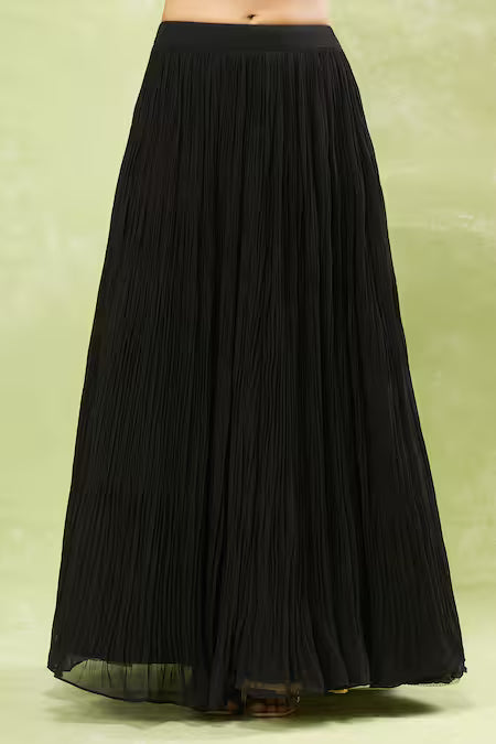 black sequin embroidered jacket lehenga set