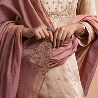 gold handcrafted sharara suit set