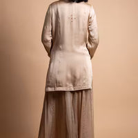 gold handcrafted sharara suit set