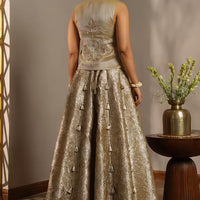 gold crush gota fusion lehenga set