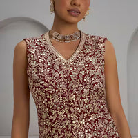 Embroidered jacket and sharara set