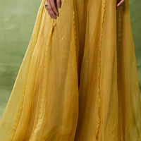 Embroidered Yellow Top & Sharara Set