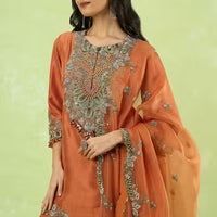 embroidered kurta sharara set
