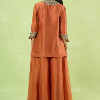embroidered kurta sharara set
