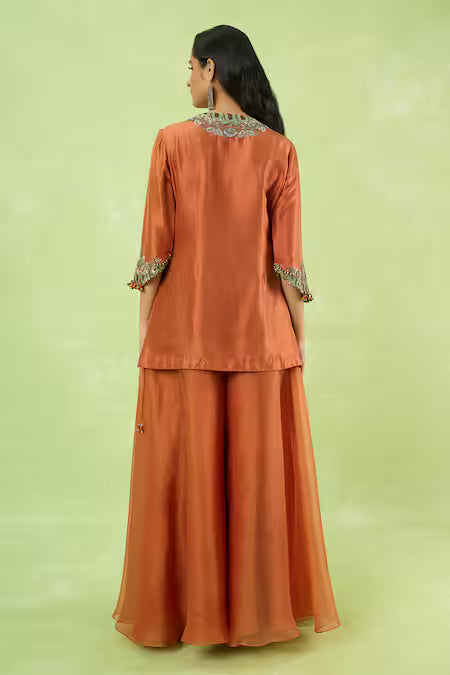 embroidered kurta sharara set