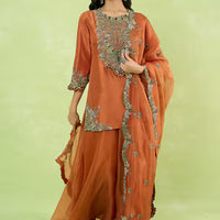 embroidered kurta sharara set