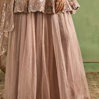 lashkaraa embroidered peplum kurta sharara set
