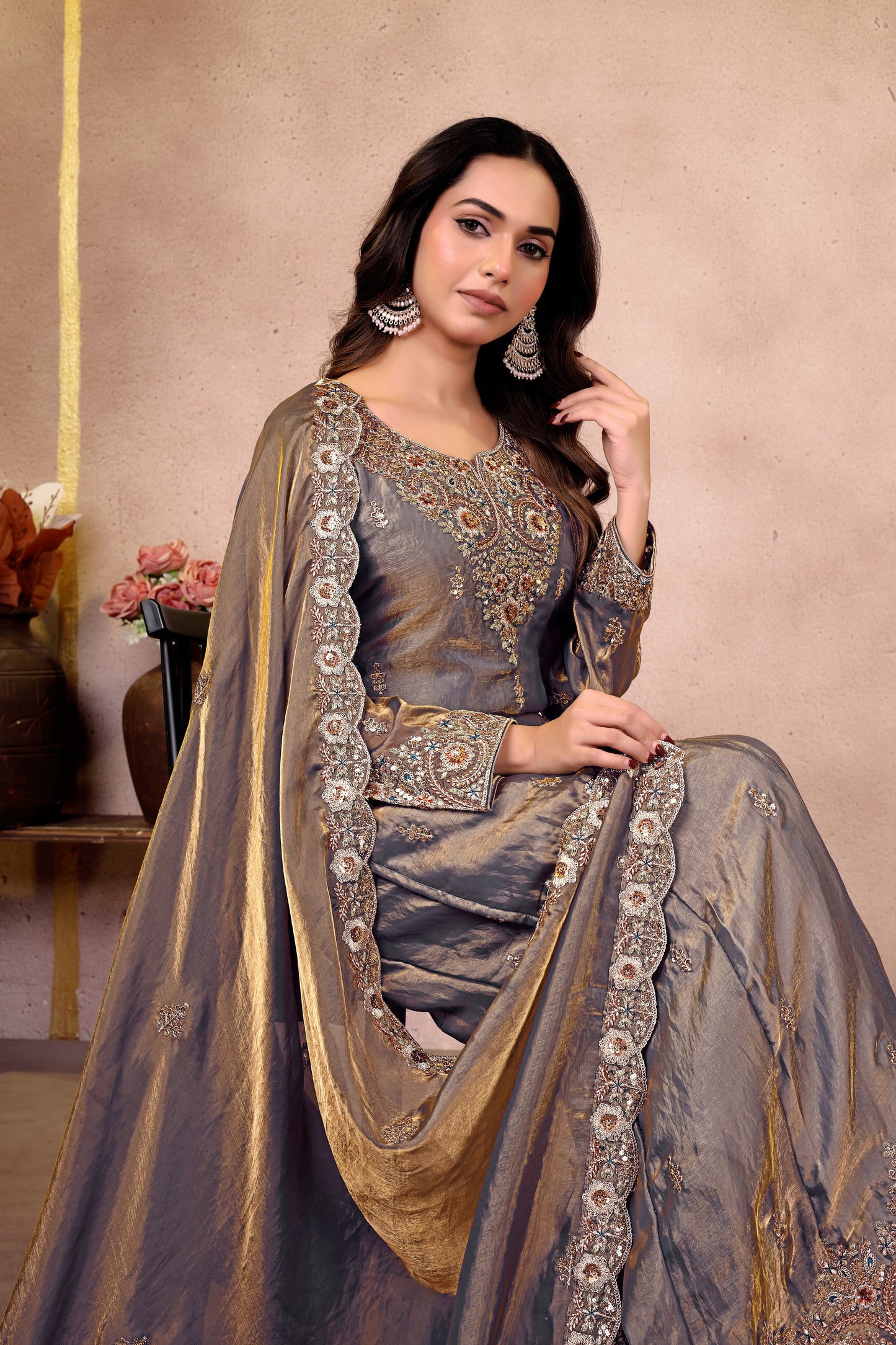 GREY KURTA SET