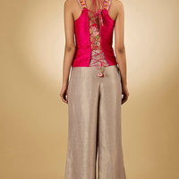 grey silk palazzo pant set