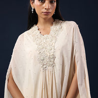 off white georgette flared palazzo set