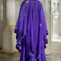 purple pure chiniya palazzo pant set