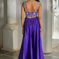 purple pure chiniya palazzo pant set