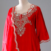 Dark Pink Zardosi Embroidered Silk Sharara Suit