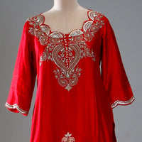 Dark Pink Zardosi Embroidered Silk Sharara Suit
