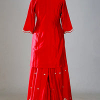 Dark Pink Zardosi Embroidered Silk Sharara Suit