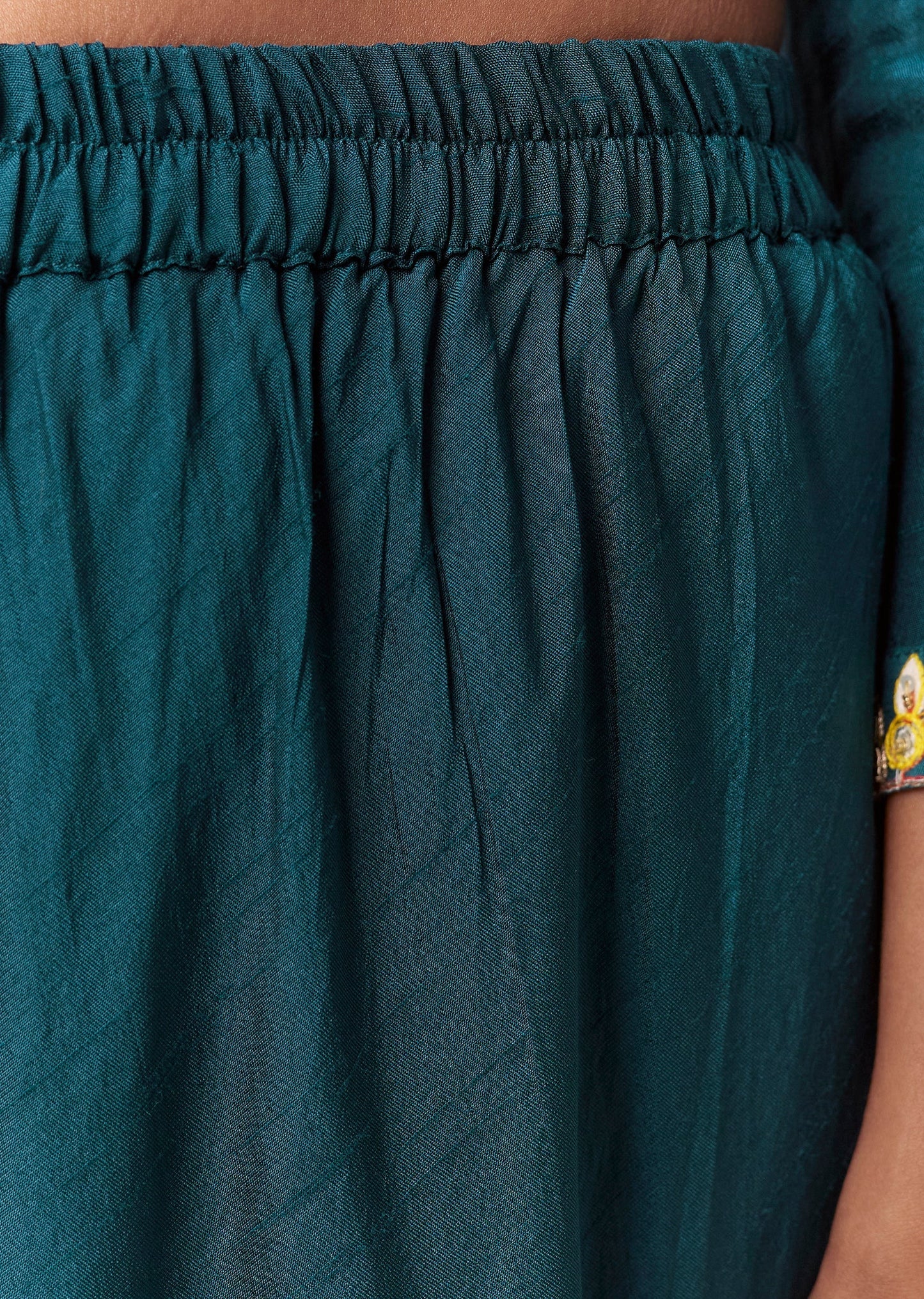 peacock blue zardosi thread palazzo set with dupatta